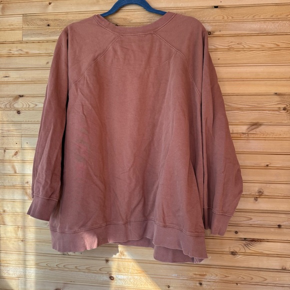 Old Navy Oversized Sweatshirt Crew Henna Rust Women’s Size 3X Cozy Cabincore - Picture 6 of 8